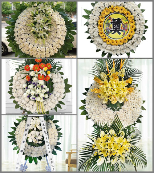 四川成都彭州市丹景山镇石牛村花圈速递